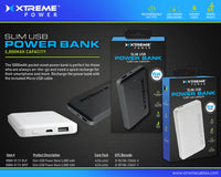 Xtreme Power Slim Power Bank-5000-mAh - Black